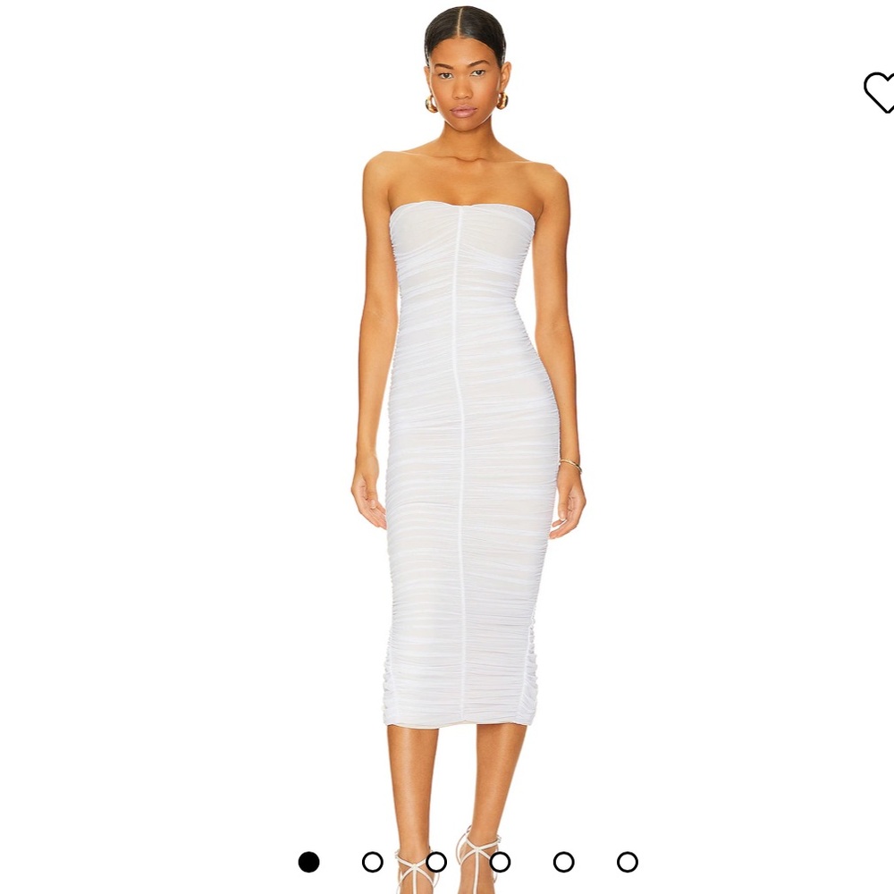 Nookie Zen Mesh Midi Dress in White